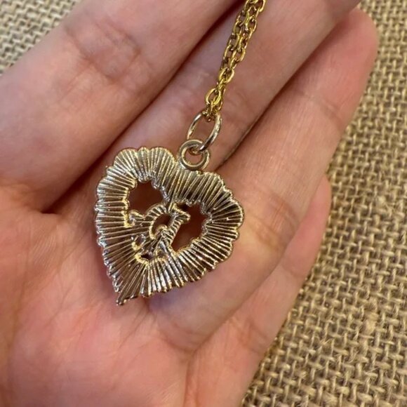 Handmade Vintage Dior Heart Pearl Charm Upcycled Repurposed Pedant necklace - Picture 3 of 4